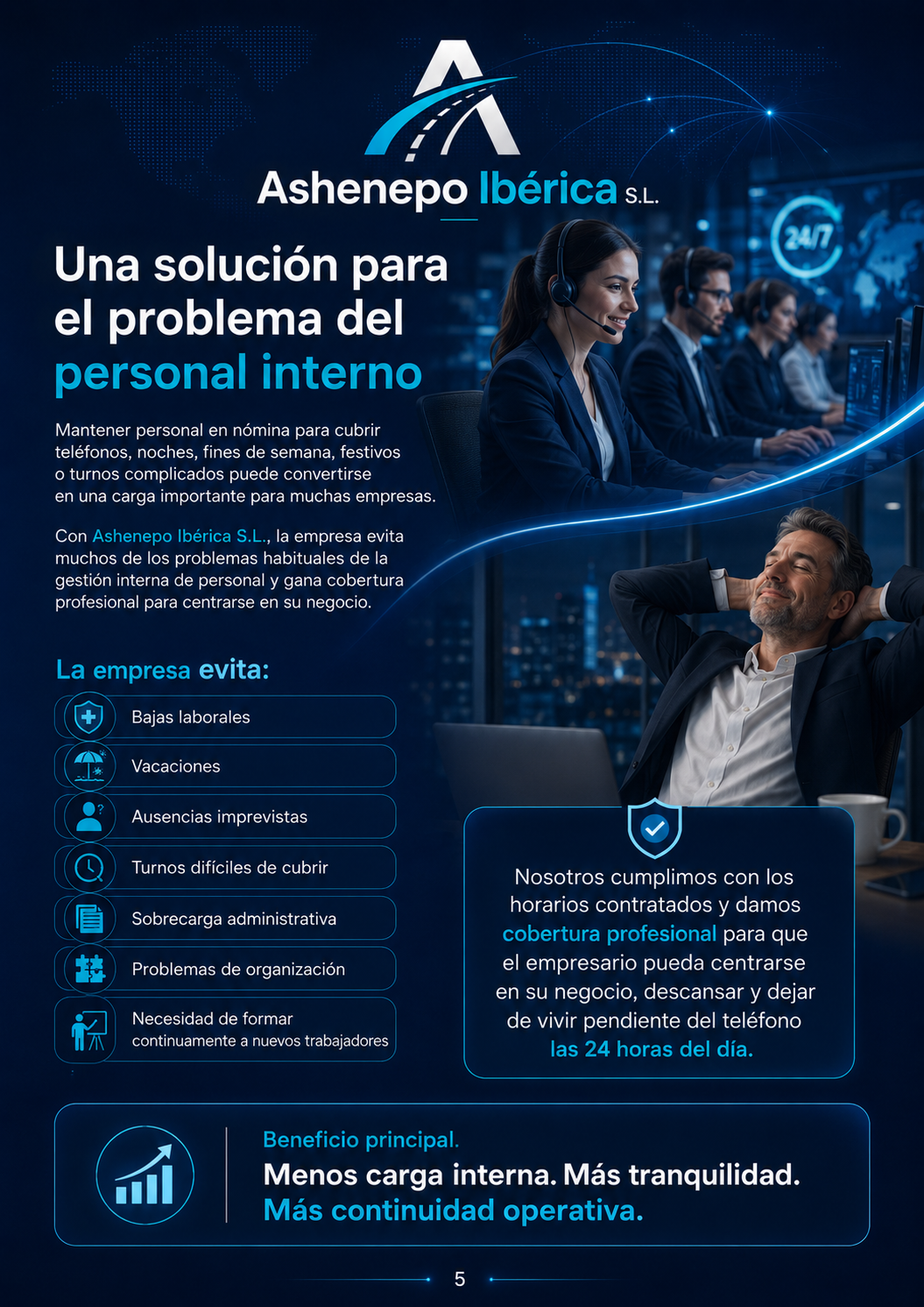 Empresario descansando con cobertura profesional